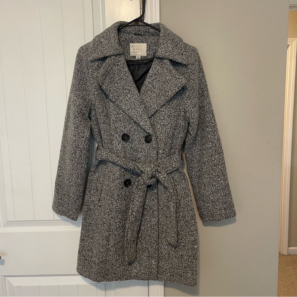 Warm Grey Pea Coat Lined Sz XS